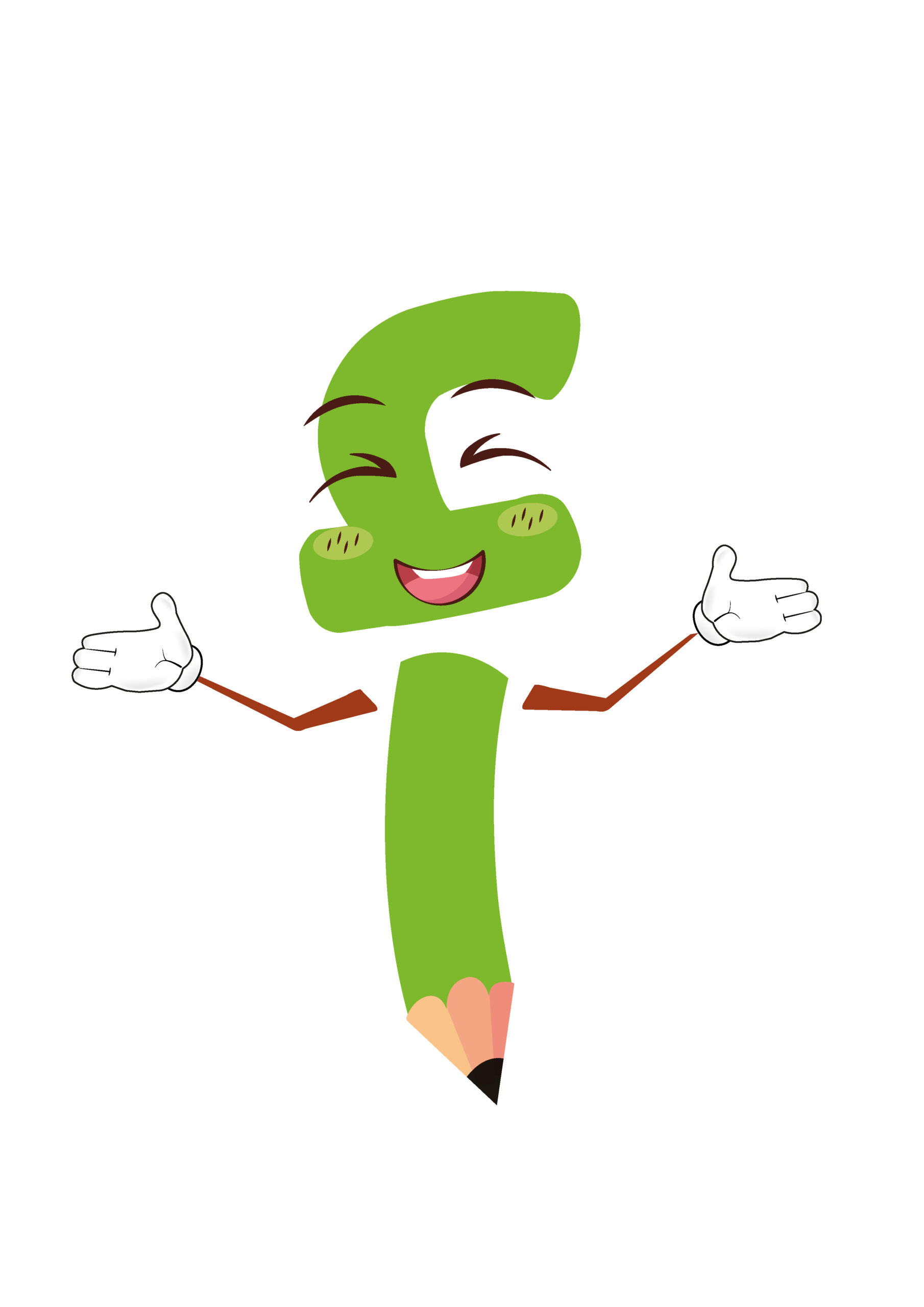 Een vrolijk Alef-personage, de Arabische letter 'Alef', met gespreide armen en een lachend gezicht met gesloten ogen, houdt een potlood vast en biedt twee keuzemogelijkheden aan.