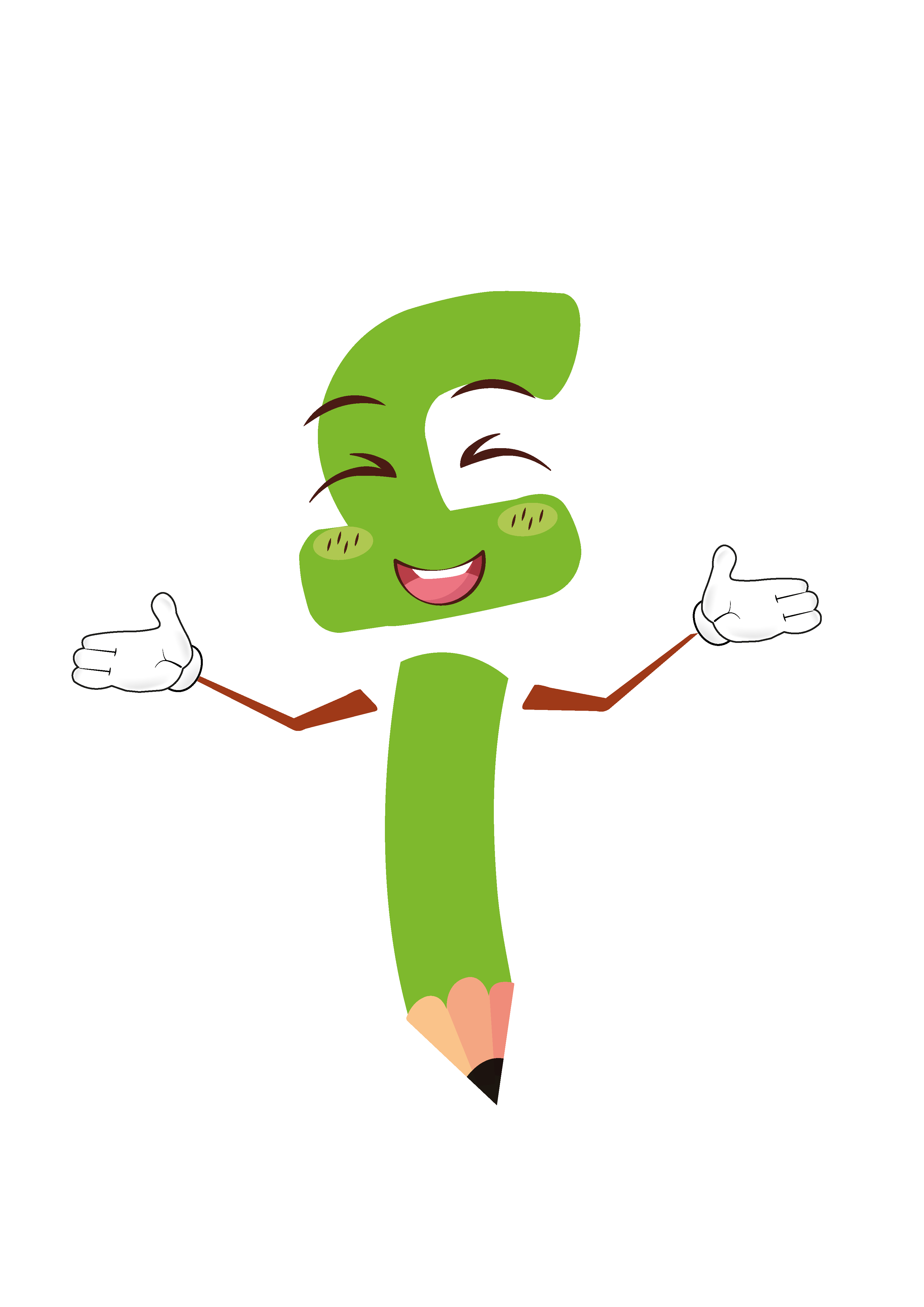 Een vrolijk Alef-personage, de Arabische letter 'Alef', met gespreide armen en een lachend gezicht met gesloten ogen, houdt een potlood vast en biedt twee keuzemogelijkheden aan.