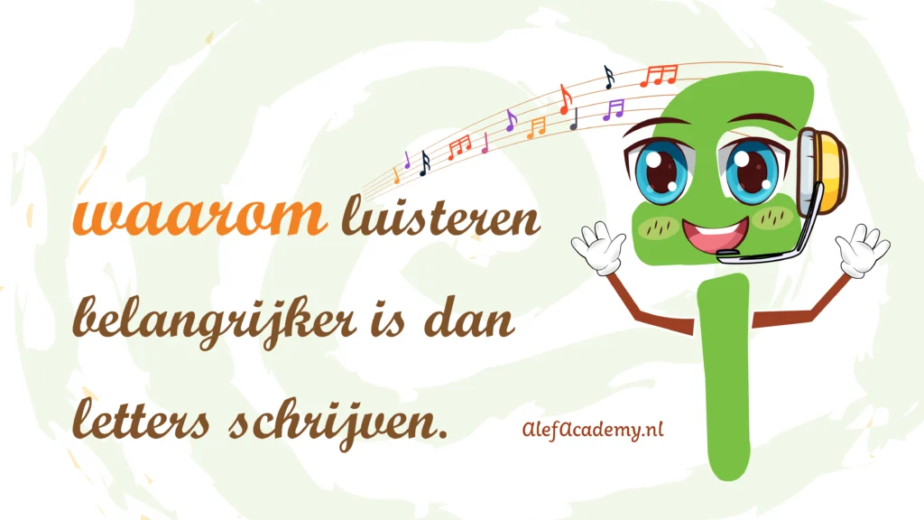"Mindmap als onderdeel van Arabisch leren lezen en schrijven: waarom luisteren belangrijker is dan letters schrijven. De afbeelding illustreert de voordelen van auditieve discriminatie voor de taalontwikkeling.